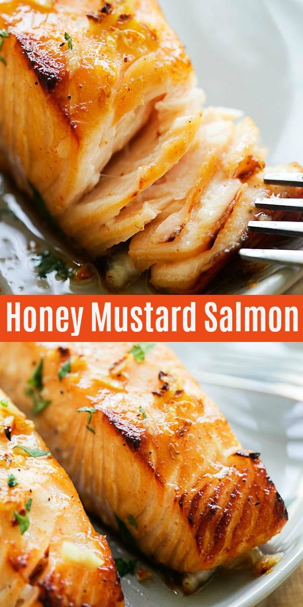 Easy and healthy baked salmon with lemon, garlic and honey mustard is one of the best salmon recipes baked in oven. Tender salmon fillet with 5 mins prep.
