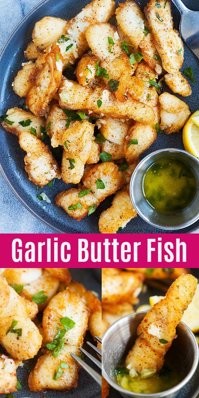 Garlic Butter Fish - crispy and delicious pan-fried fish fillet with garlic butter sauce. This recipes takes 20 mins. Serve alone or with pasta for a wholesome dinner.