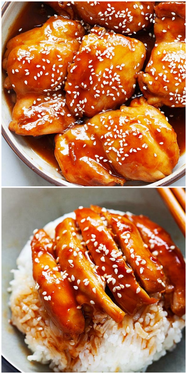Instant Pot Chicken Teriyaki - juicy and tender Instant Pot chicken thighs in yummy teriyaki sauce, pressure cooked for 5 minutes and dinner is ready!