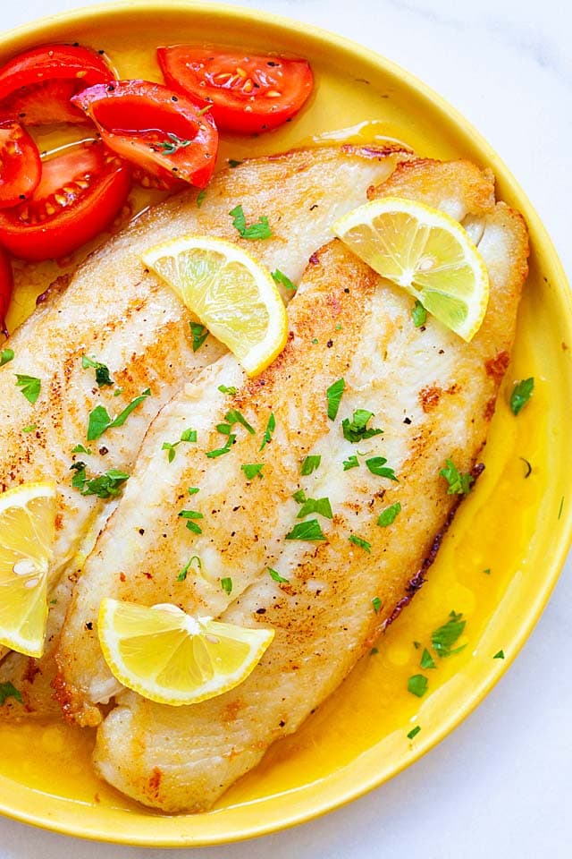 Lemon butter swai fish is one of the best swai fish recipes. Pan fried fish with lemon butter sauce.