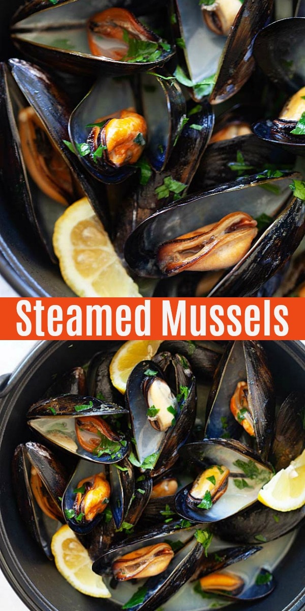 Moules à la Marinière Recipe - French/Belgium-style mussels cooked with white wine, onions, and parsley.